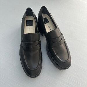 New Dolce Vita Yanni Black Leather Platform Loafers